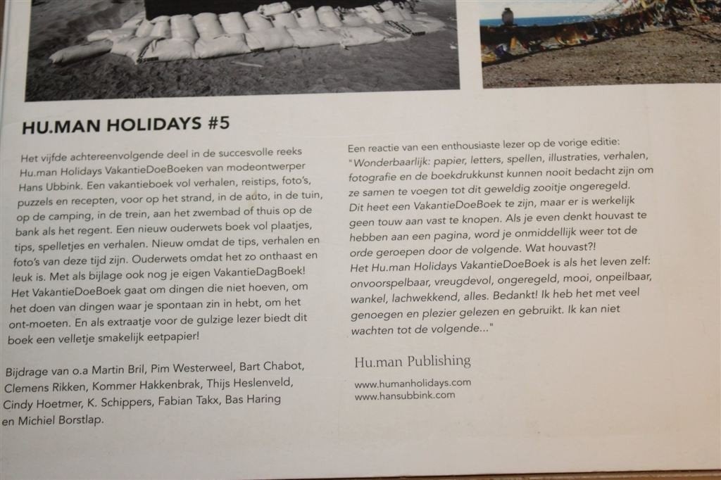 Hu.Man Holidays #5 — VakantieDoeboek Hans Ubbink 2007, Boeken, Ophalen of Verzenden, Gelezen, Overige onderwerpen