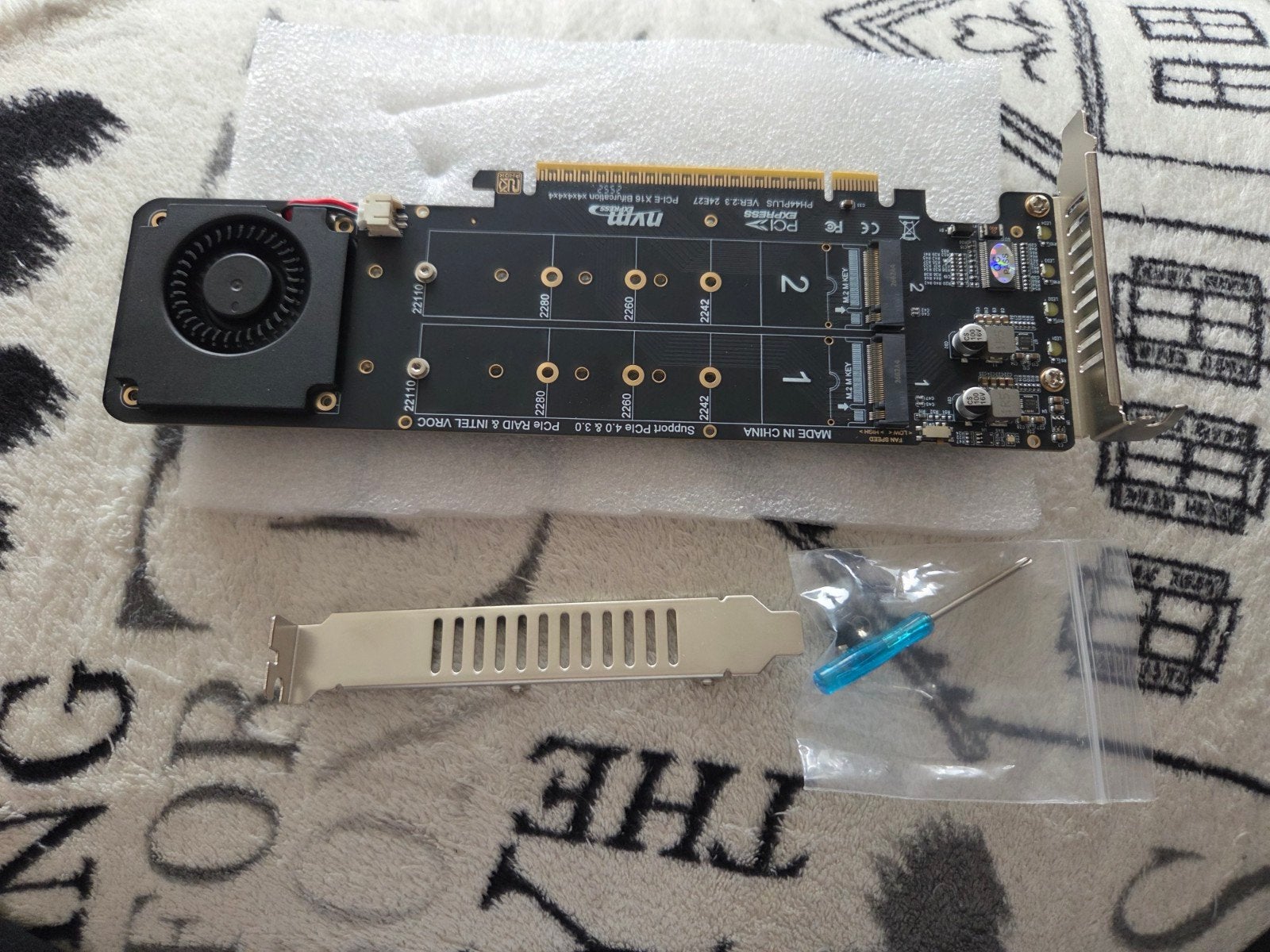 M.2 NVMe SSD naar PCIe Adapterkaart met Koelventilator, Computers en Software, PCI-Express 3, Overige soorten, Nieuw, Ophalen of Verzenden