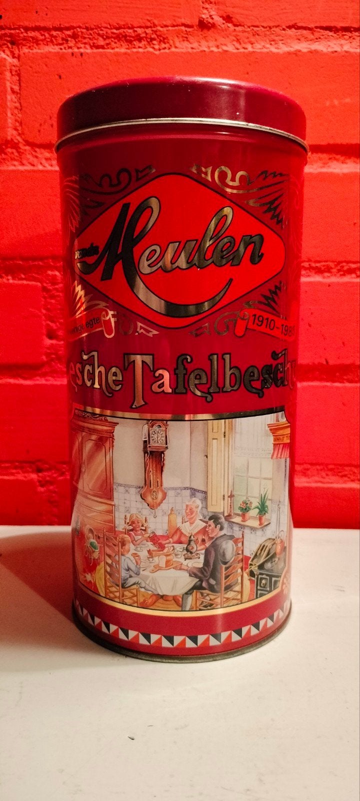 Vintage Meulen Beschuit Blik - 75 Jaar Jubileum, Ophalen of Verzenden, Gebruikt, Beschuit, Overige merken