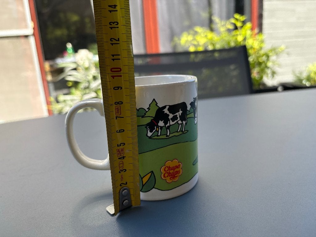 Vintage Chupa Chups Mok / Beker - Koeien in Weide, Ophalen of Verzenden, Zo goed als nieuw, Porselein, Kop en/of schotel
