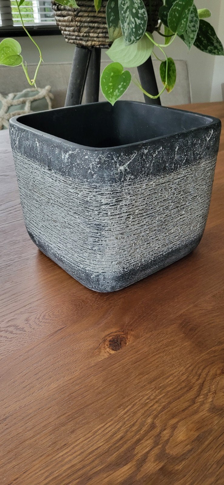 mooie stenen vierkanten bloempot, Ophalen, Steen, Minder dan 30 cm, Vierkant