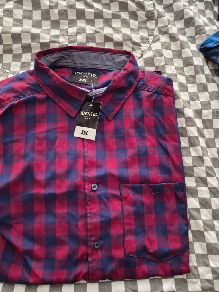 Identic Man Geruit Overhemd XXL - Nieuw met label, Identic Man, Nieuw, Ophalen of Verzenden, Overige halswijdtes