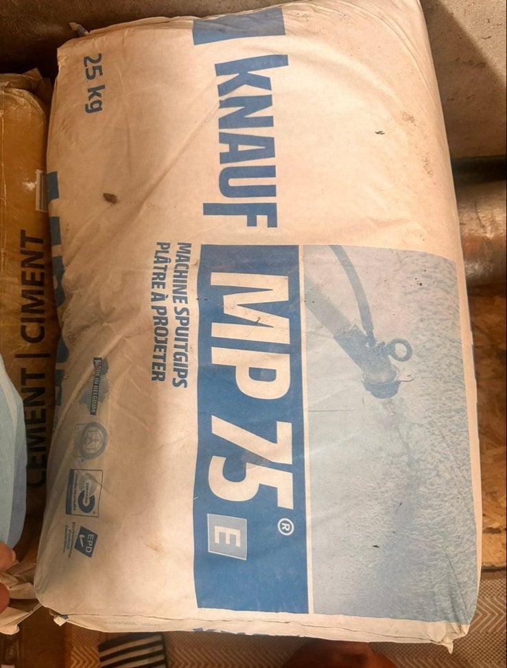 4 zakken Knauf Patrea Projeter spuitgips - Nieuw, Ophalen, Nieuw, Overige materialen, Overige typen