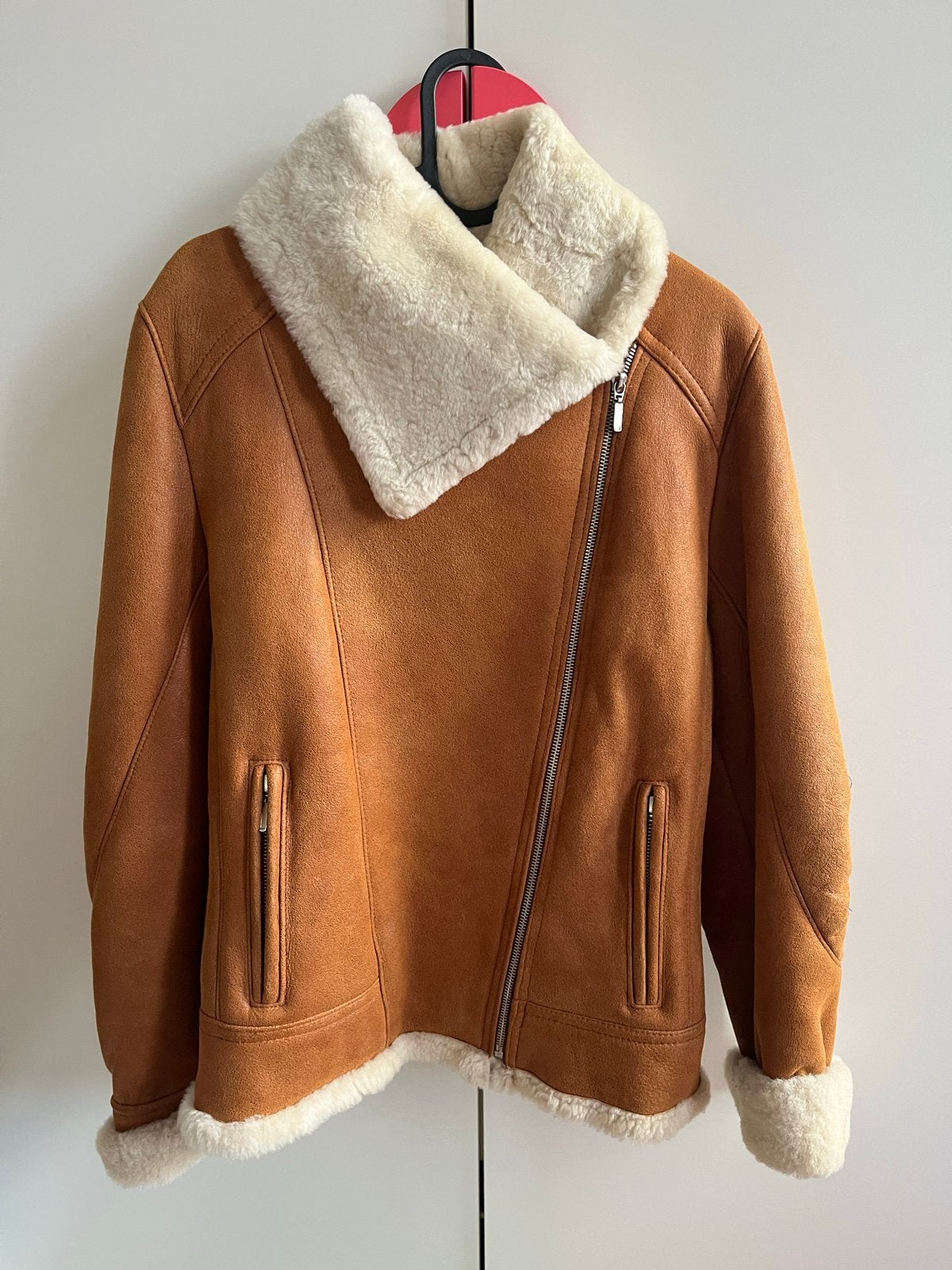 Dames aviator jacket (sheepskin) winterjas, schapenvacht, Ophalen, Nieuw, Maat 36 (S), Bruin
