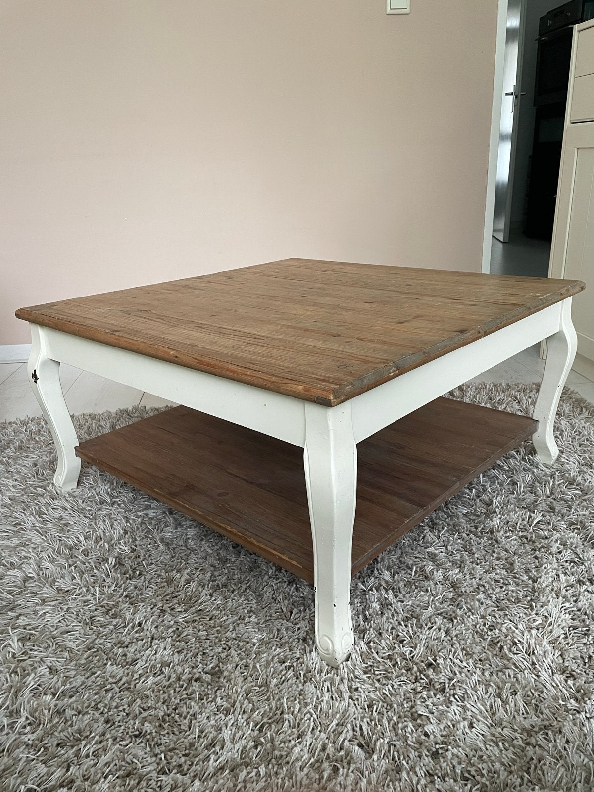 Salontafel, Huis en Inrichting, Tafels | Salontafels, Ophalen, Gebruikt, 100 tot 150 cm, Vierkant