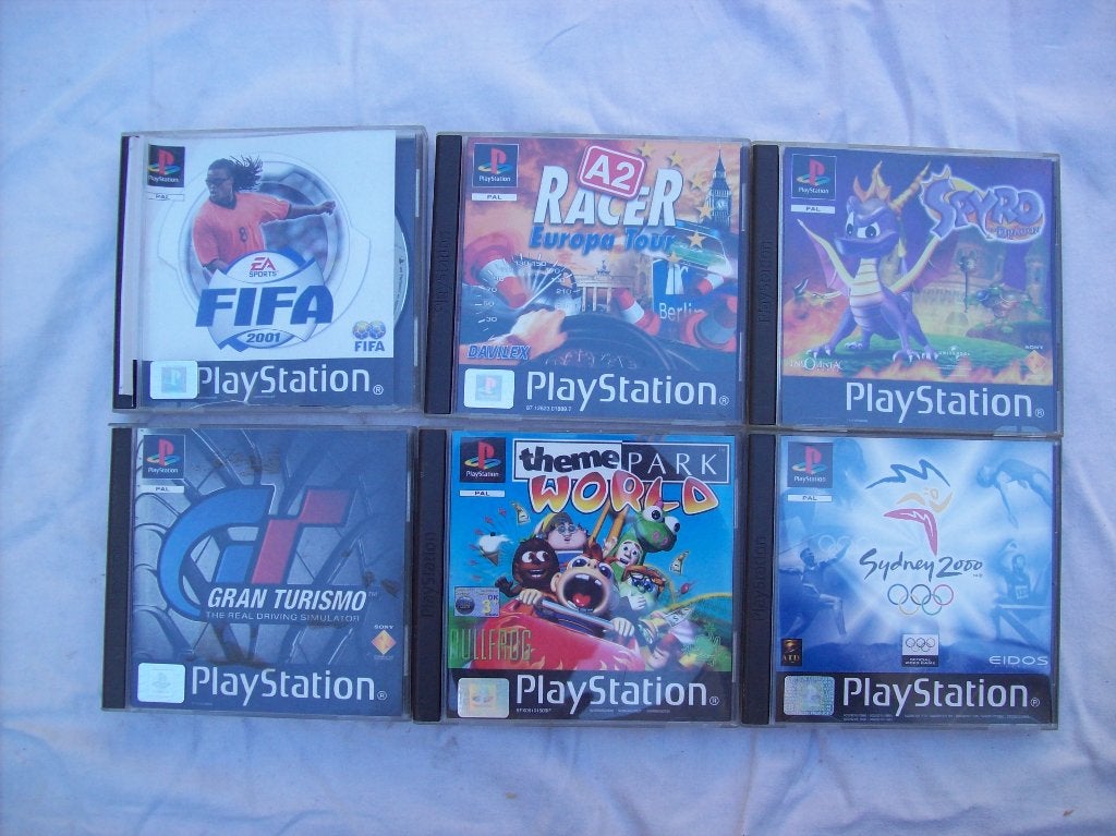6 x game PlayStation 1, 1 speler, Racen en Vliegen, Ophalen of Verzenden, Zo goed als nieuw