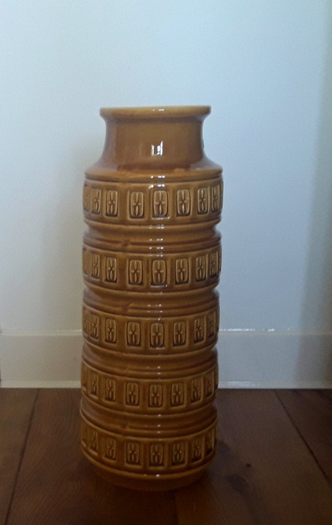 Vintage vloervaas/ vaas - Scheurich Inca - geel (268-51), Ophalen, 51 cm, Gebruikt, Overige kleuren