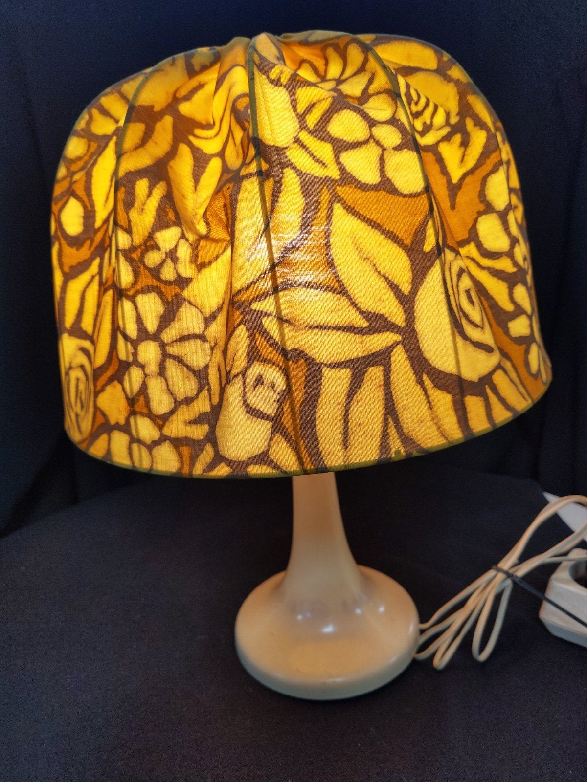 Vintage Philips Tafellamp met Bloemenprint Kap, Gebruikt, Vintage, Meerkleurig, Info@philips.com