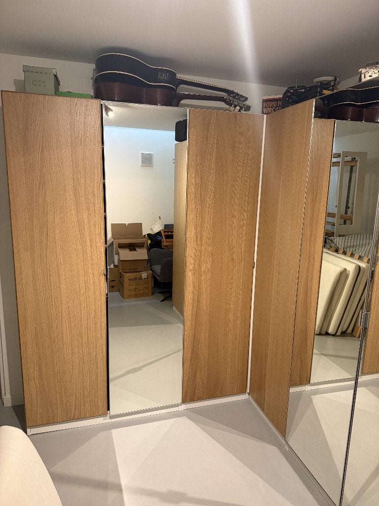 1x Ikea ÅHEIM spiegelglas deur, 50x195 cm, Ophalen, Gebruikt, 50 tot 100 cm, Minder dan 25 cm