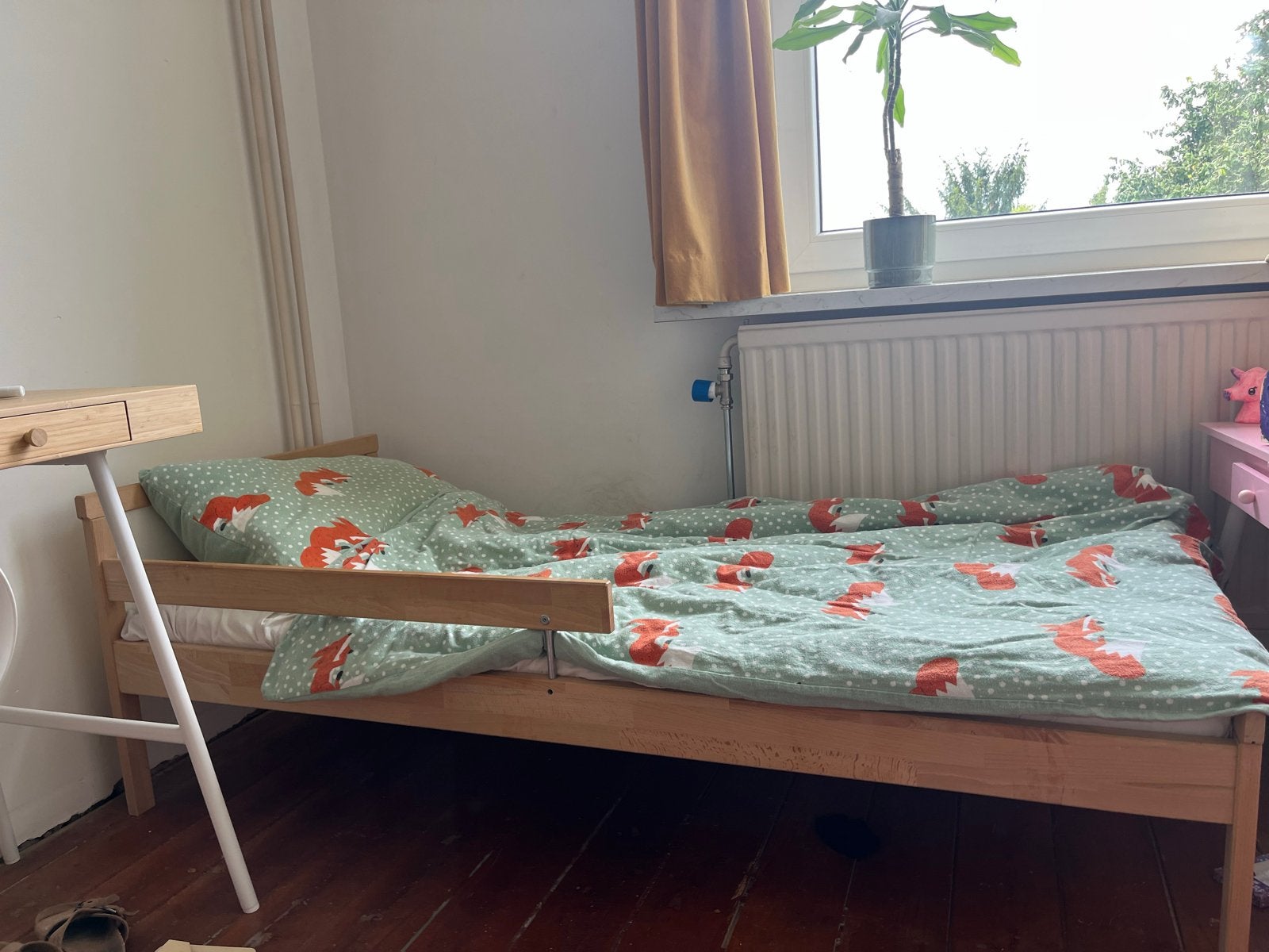 IKEA Luröy kinderbed met lattenbodem, Gebruikt, 70 tot 85 cm, Lattenbodem, 140 tot 160 cm
