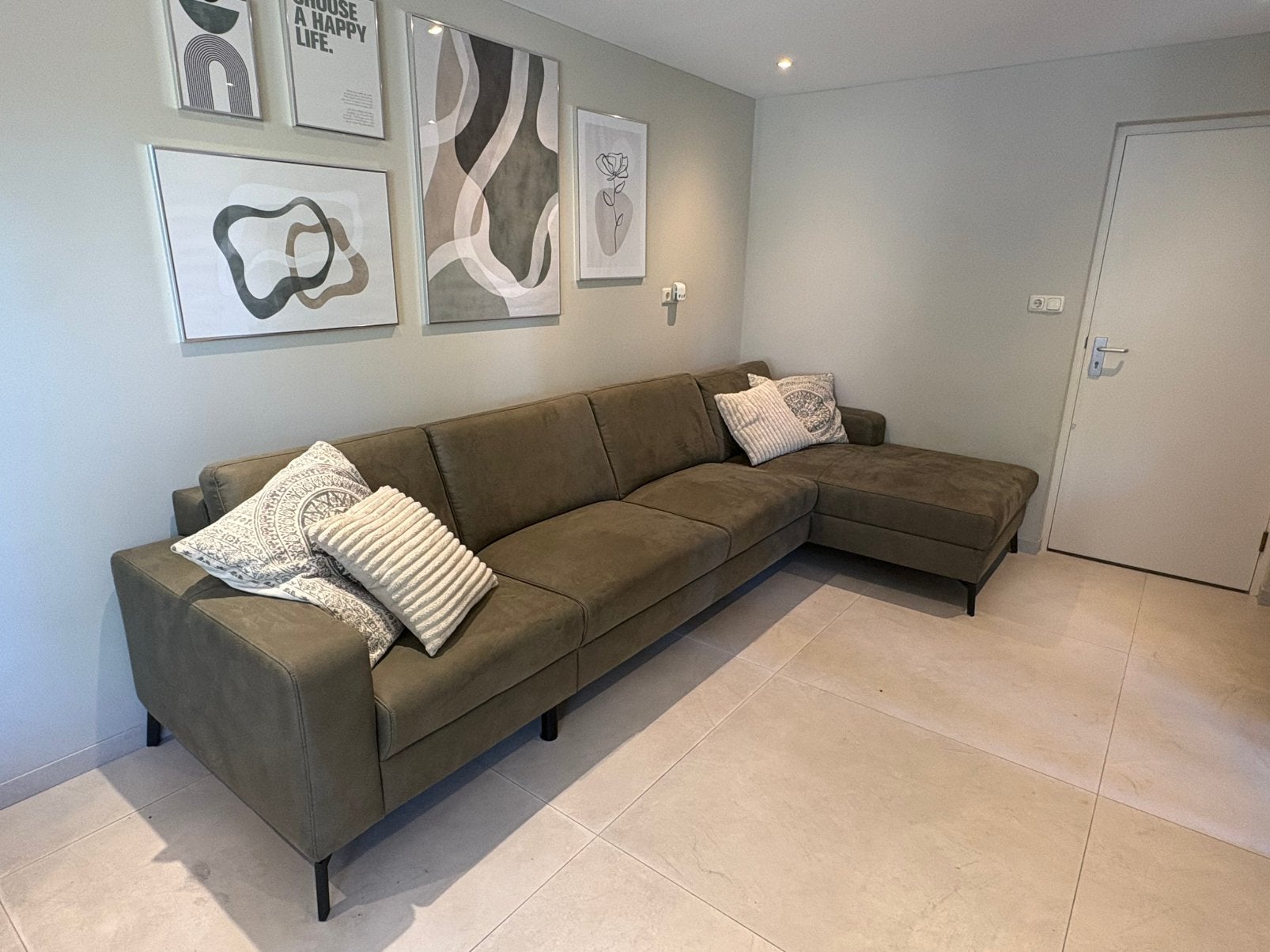 Te koop hoekbank, Huis en Inrichting, Banken | Complete zithoeken, Ophalen, Zo goed als nieuw, Stof