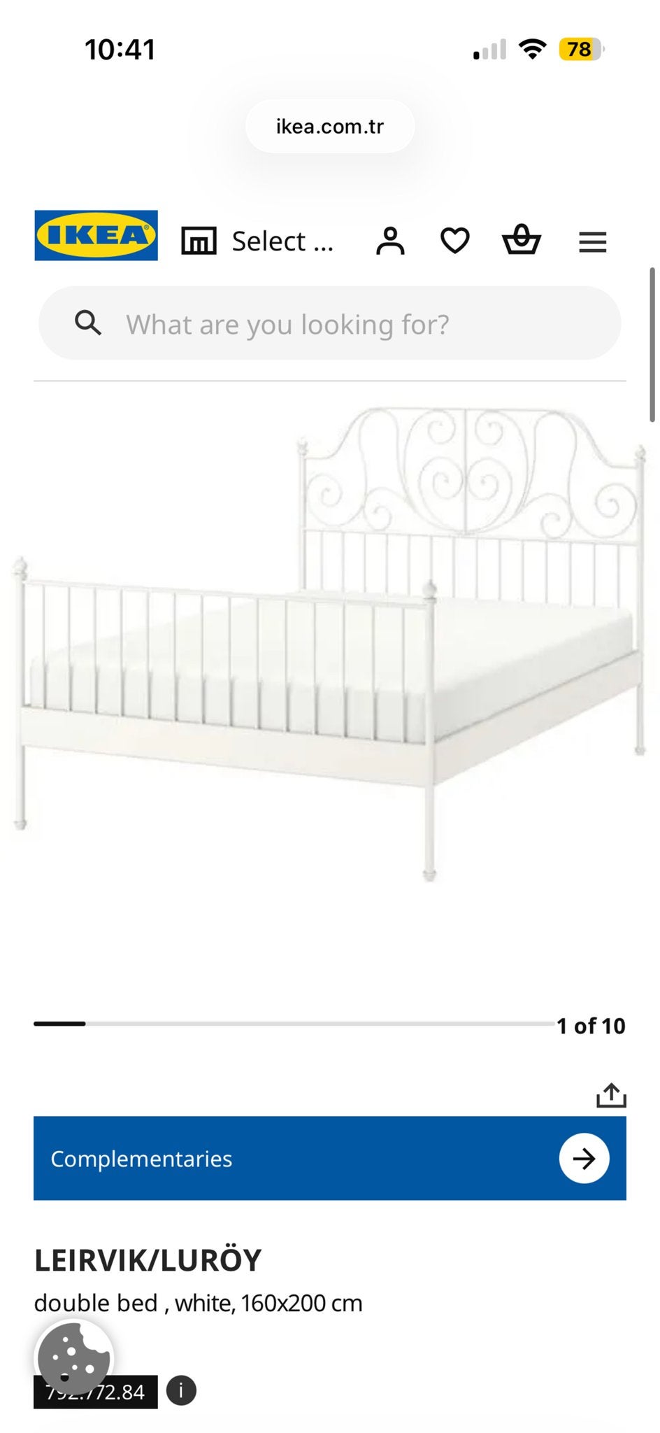IKEA LEIRVIK bedframe 160x200 cm met gratis matras, Ophalen, Gebruikt, Wit, Tweepersoons