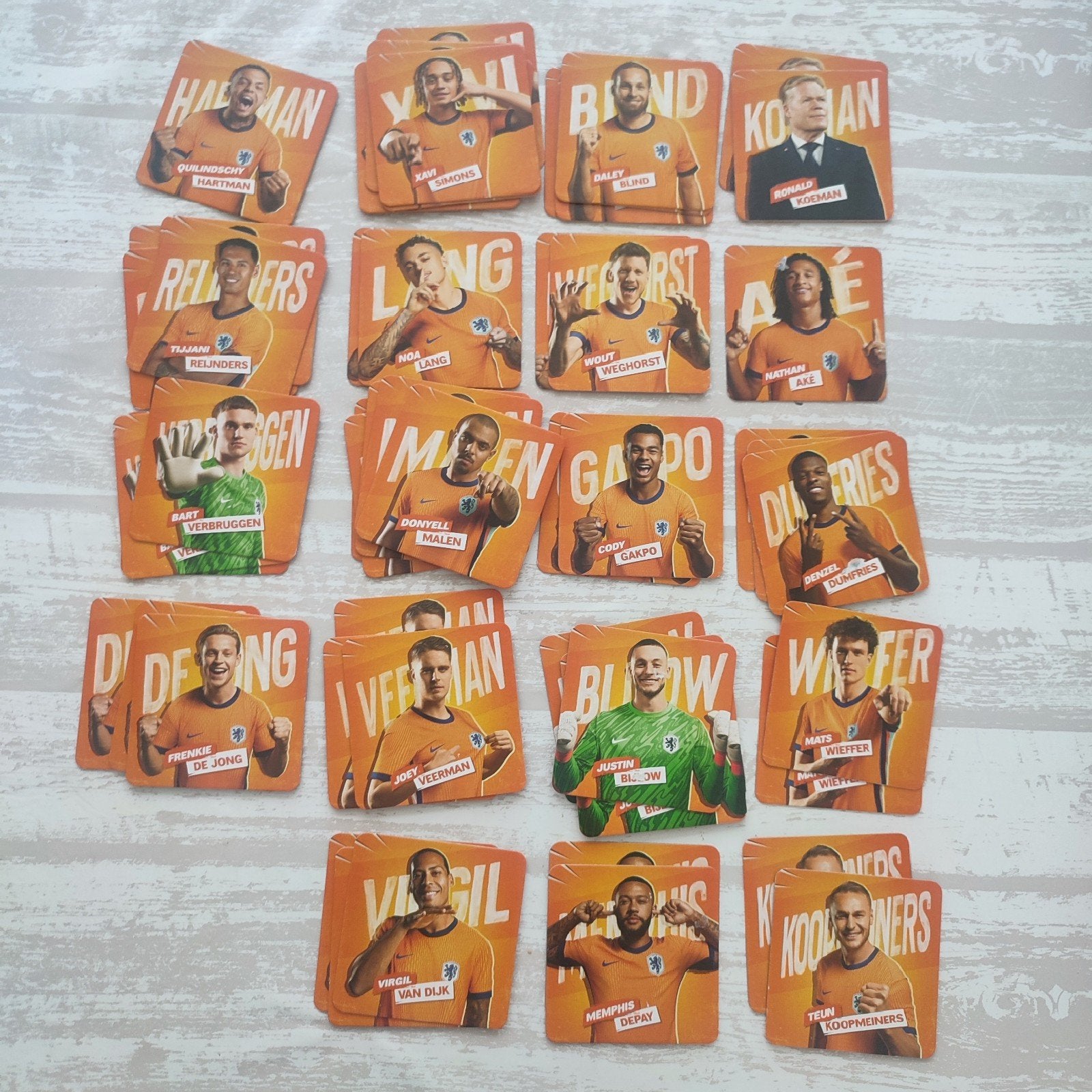 Albert Heijn oranje spelerskaart voetbal EK 2024 p.st. € 1,-, Albert Heijn, Ophalen of Verzenden