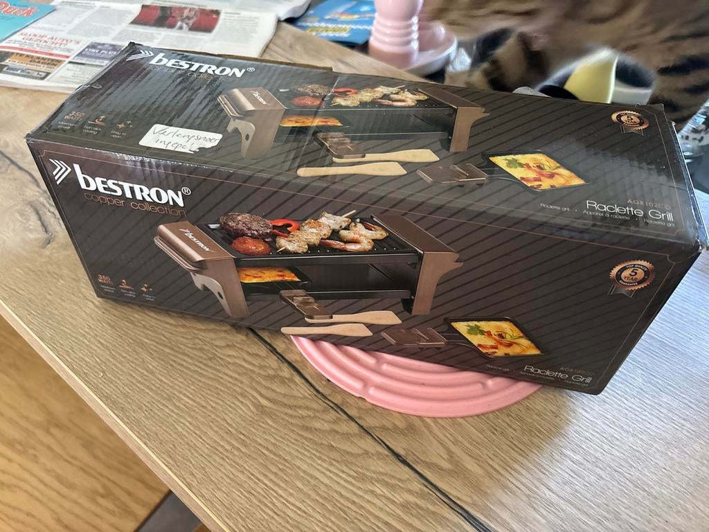 Bestron Raclette Grill 350W voor 2 personen - Zo goed als ni, Witgoed en Apparatuur, Ophalen of Verzenden, Zo goed als nieuw, Minder dan 4 personen
