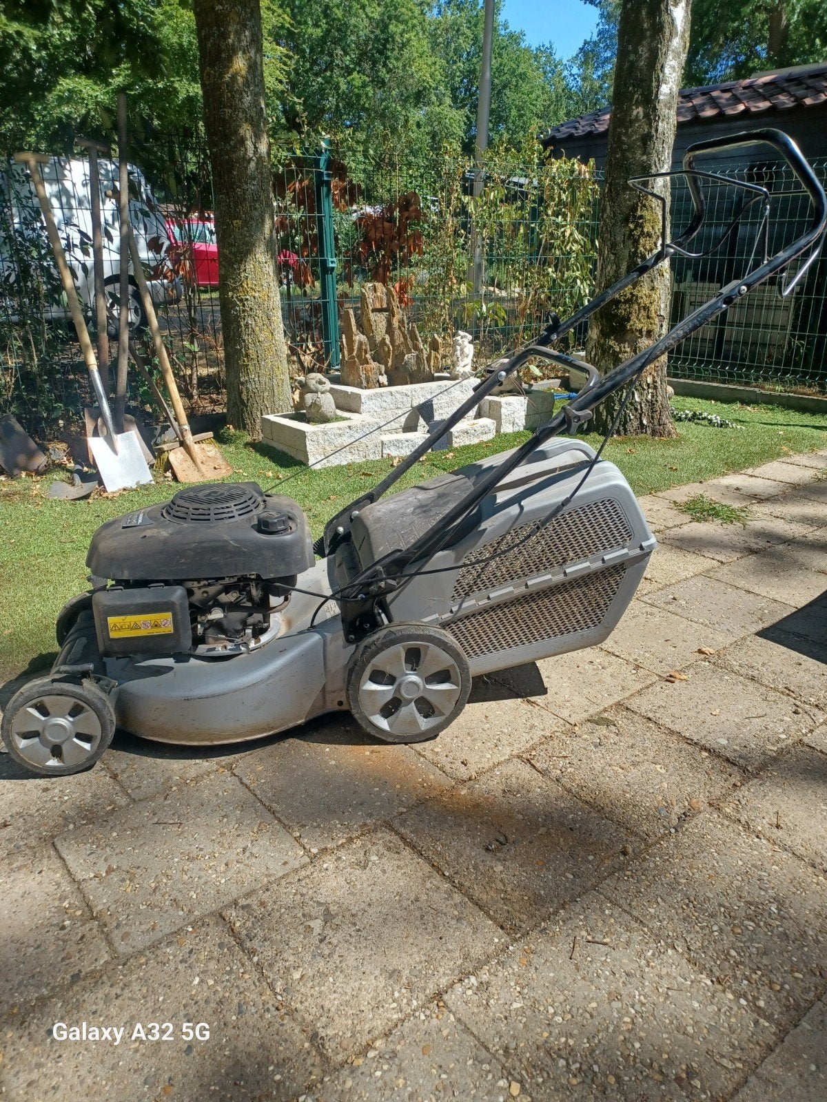 Honda Benzine Grasmaaier met Opvangbak, Tuin en Terras, Grasmaaiers, Ophalen, Cirkelmaaier, Honda, Gebruikt