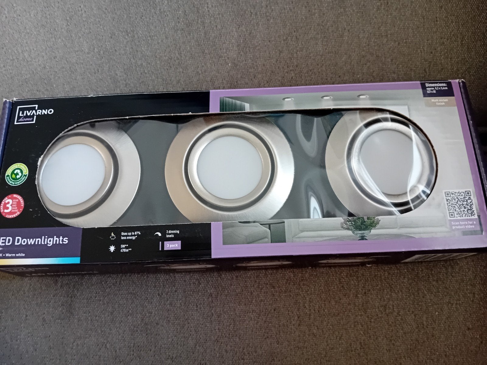 4 x 3 LED downlights spots, NIEUW in doos, Ophalen, Minder dan 50 watt, Nieuw, Netvoeding