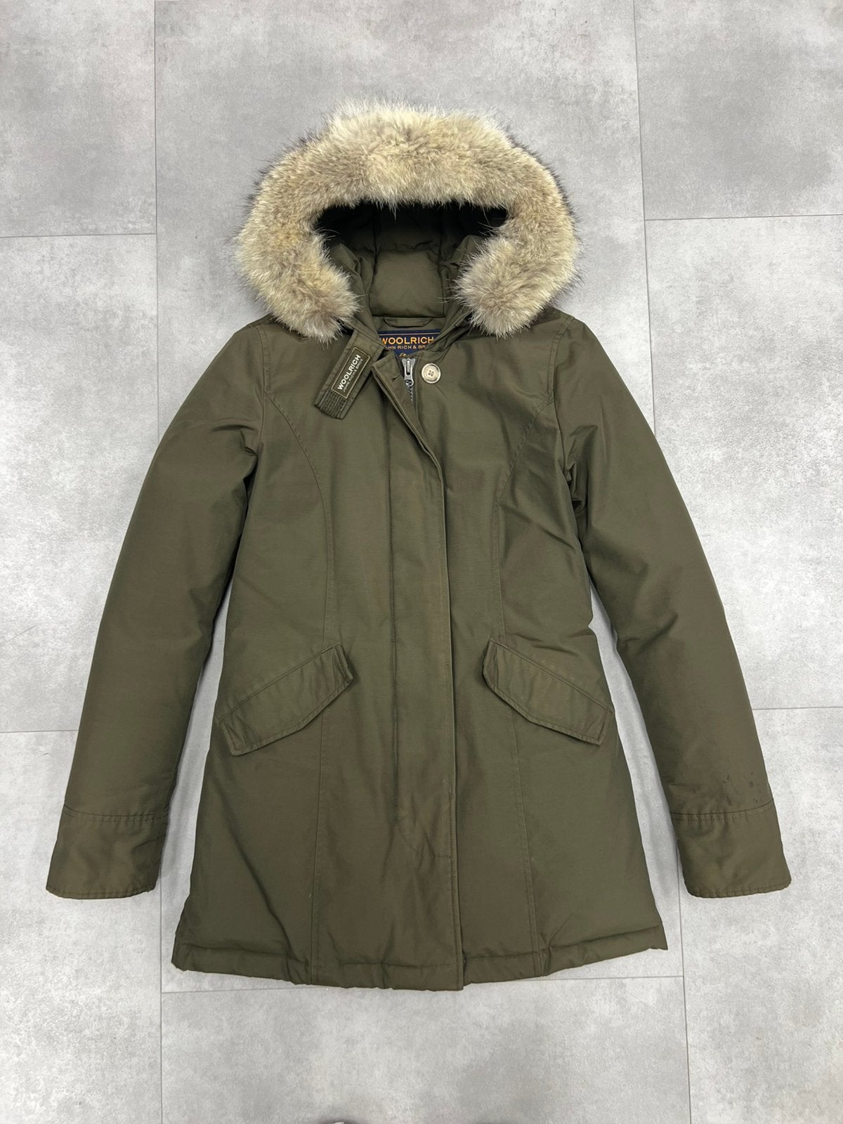 Woolrich Parka Dames S, Ophalen of Verzenden, Gedragen, Maat 36 (S), Groen