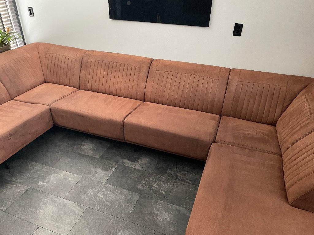 Ruime hoekbank met loungegedeelte - 3 jaar oud, Ophalen, Gebruikt, Hoekbank, 300 cm of meer