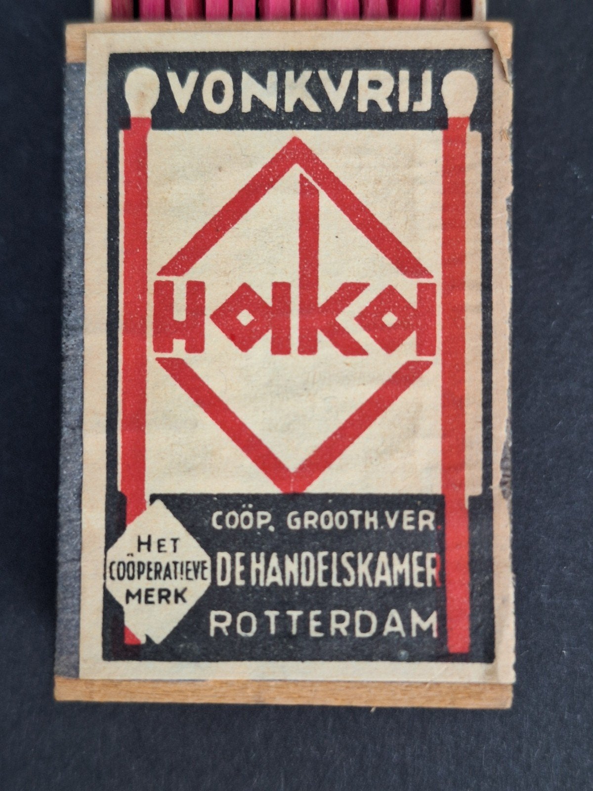 HAKA luciferdoosje met inhoud 1935, Verzamelen, Ophalen of Verzenden