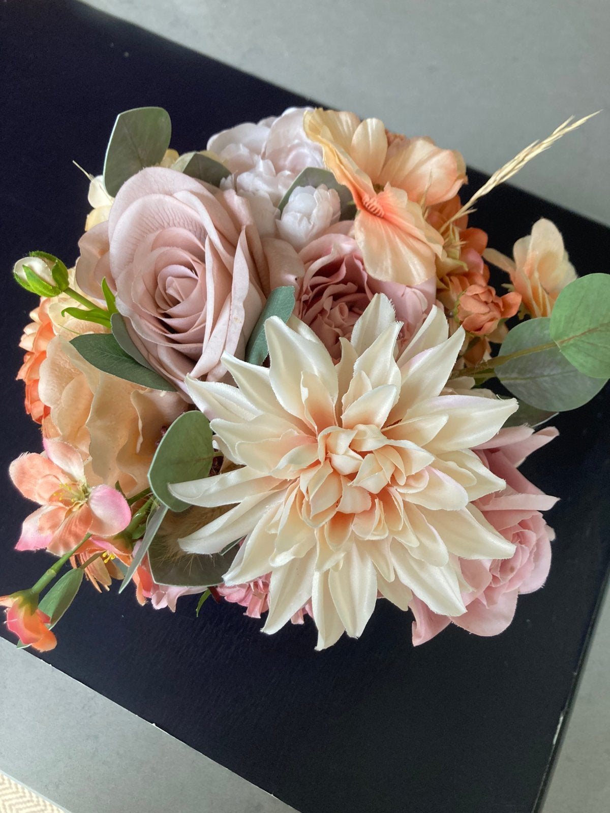Zijden trouwboeket met 4 corsages, Ophalen of Verzenden, Nieuw, Roze, Accessoires