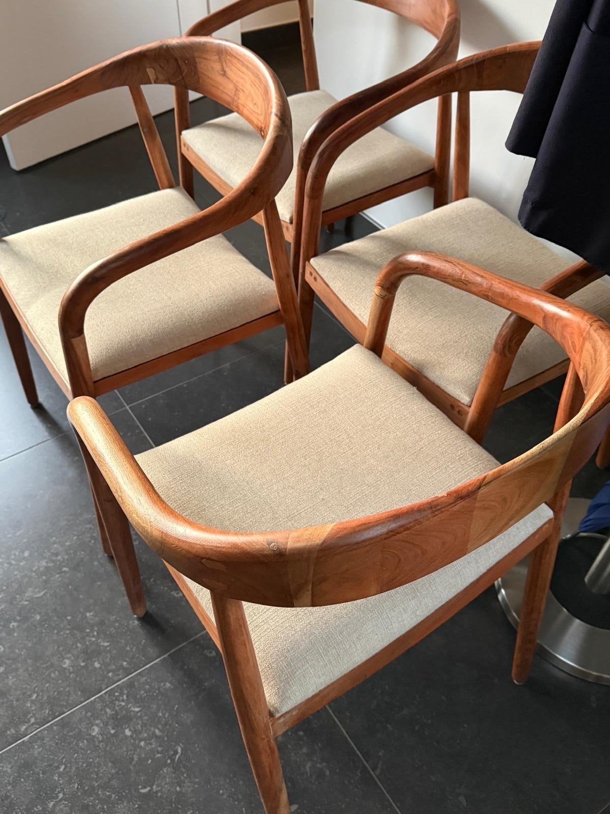 Set van 4 Pomax stoelen in nieuwstaat, Ophalen, Bruin, Zo goed als nieuw, Vier