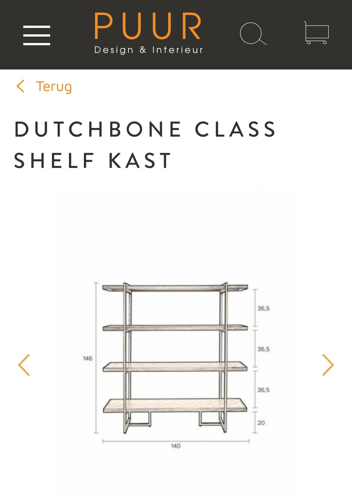 Dutchbone class shelf kast (2 stuks), acacia hout, Ophalen, Zo goed als nieuw