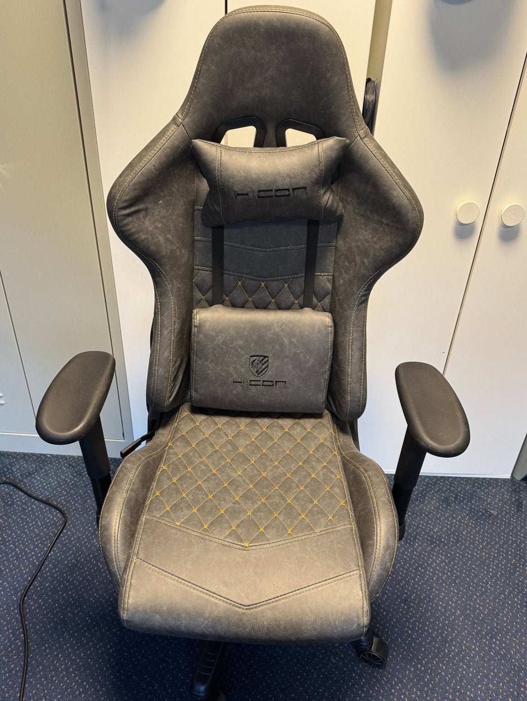 Gamingstoel Hicon - Zo goed als nieuw met massagefunctie, Ophalen of Verzenden, Zo goed als nieuw, Grijs, Gaming bureaustoel