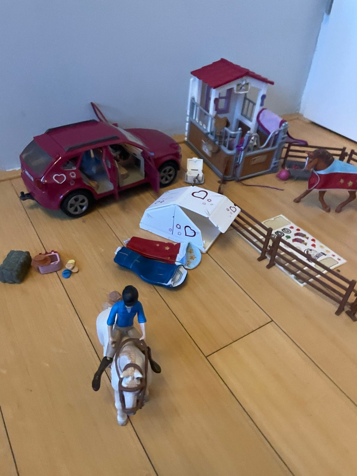 Grote Schleich Horse Club Set met Auto, Trailer en Stallen, Ophalen, Gebruikt, Jongen of Meisje