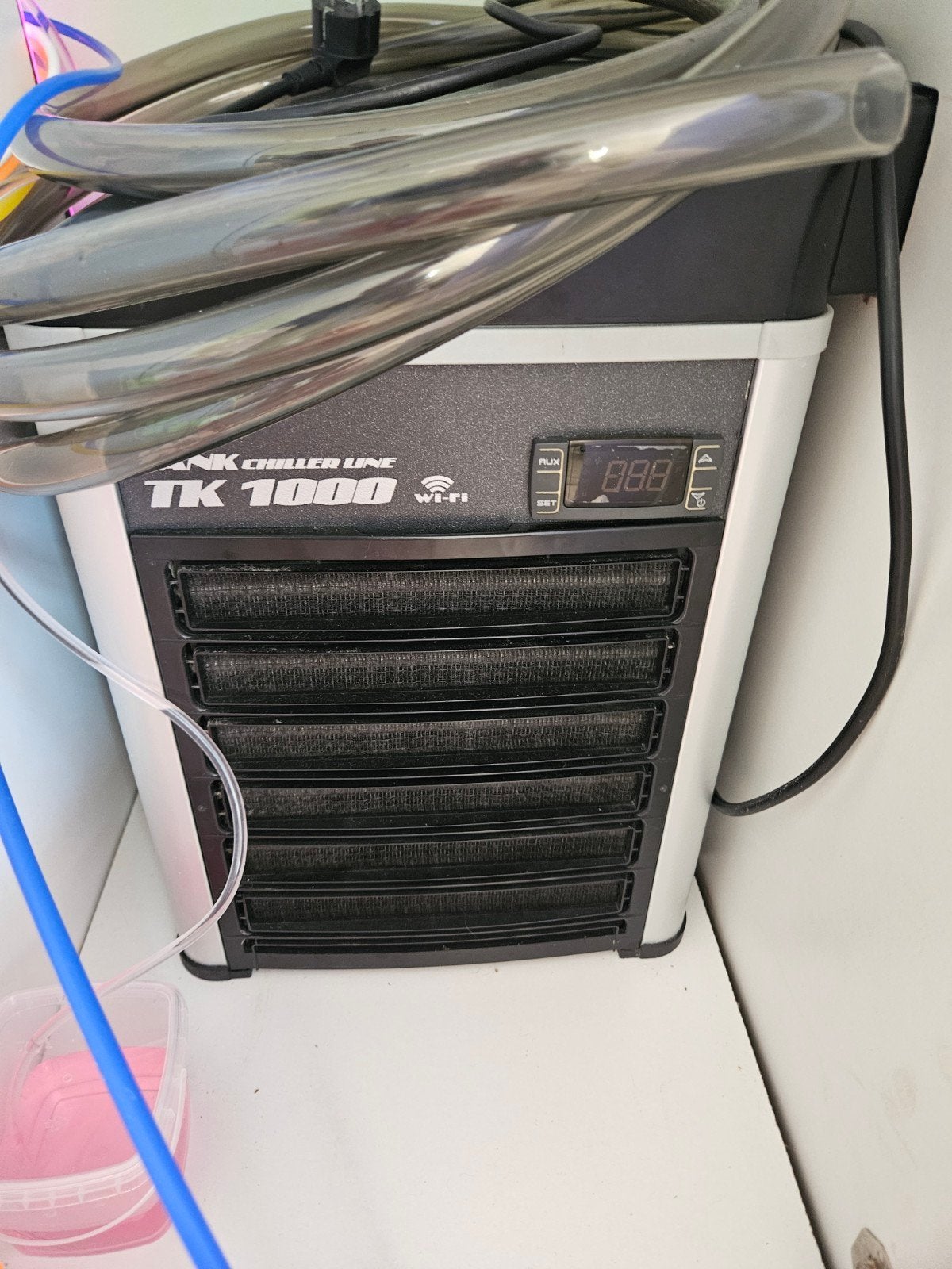 Zeeaquarium  koeler en verwarmer  tk 1000, Ophalen, Gevuld zeewateraquarium