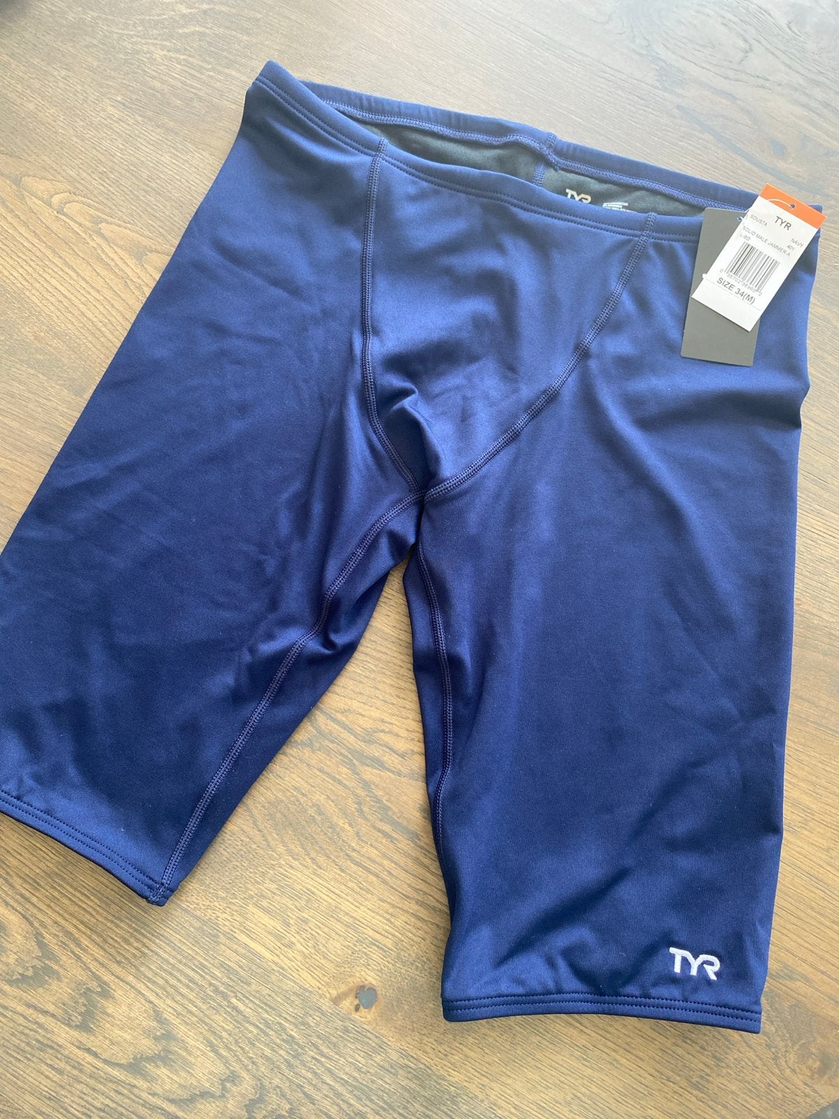 TYR Heren Zwemshort / zwemjammer - Navy - Maat 34 (M) NIEUW, Ophalen of Verzenden, Maat 48/50 (M), Blauw, Zwemshort