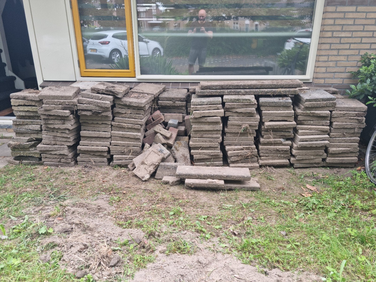 Gebruikte terrastegels, gratis af te halen, Gebruikt, Ophalen of Verzenden, 10 m² of meer, Beton