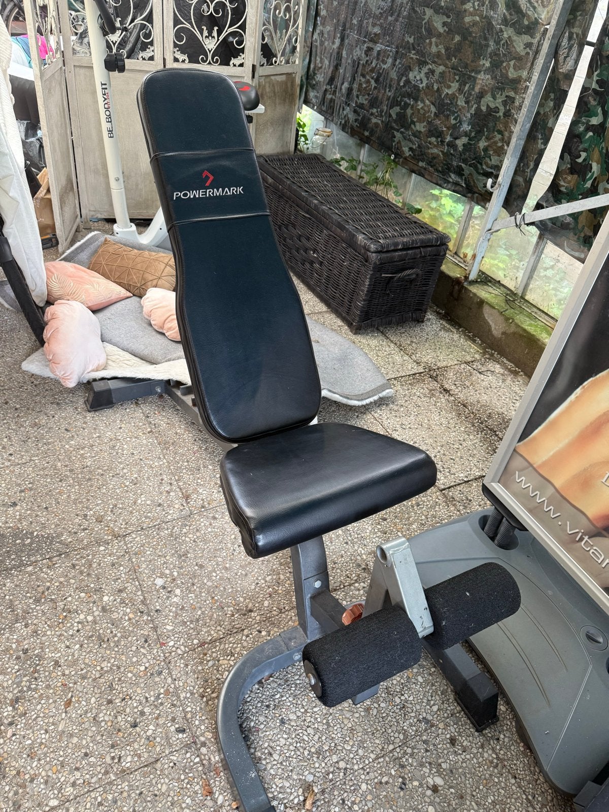 Verstelbaar Fitnessbankje / Buikspierbankje - Powermark, Sport en Fitness, Fitnessmaterialen, Ophalen, Gebruikt, Buik, Fitnessbank