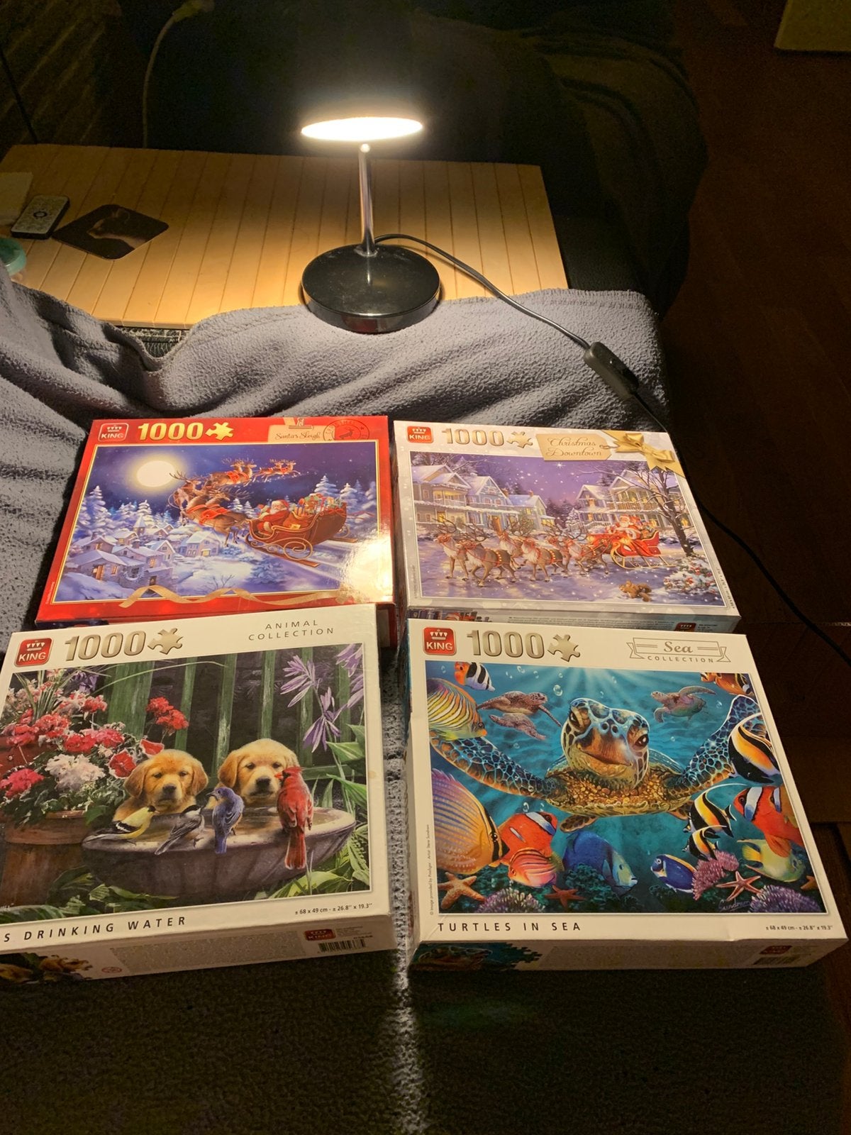 King puzzels 1000 stukjes, Hobby en Vrije tijd, Denksport en Puzzels, Ophalen of Verzenden, 500 t/m 1500 stukjes, Zo goed als nieuw