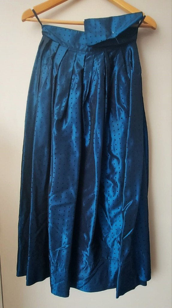 Elegante vintage blauwe rok met stippen, maat 36, Kleding | Dames, Blauw, Nieuw, Ophalen of Verzenden, Maat 36 (S)