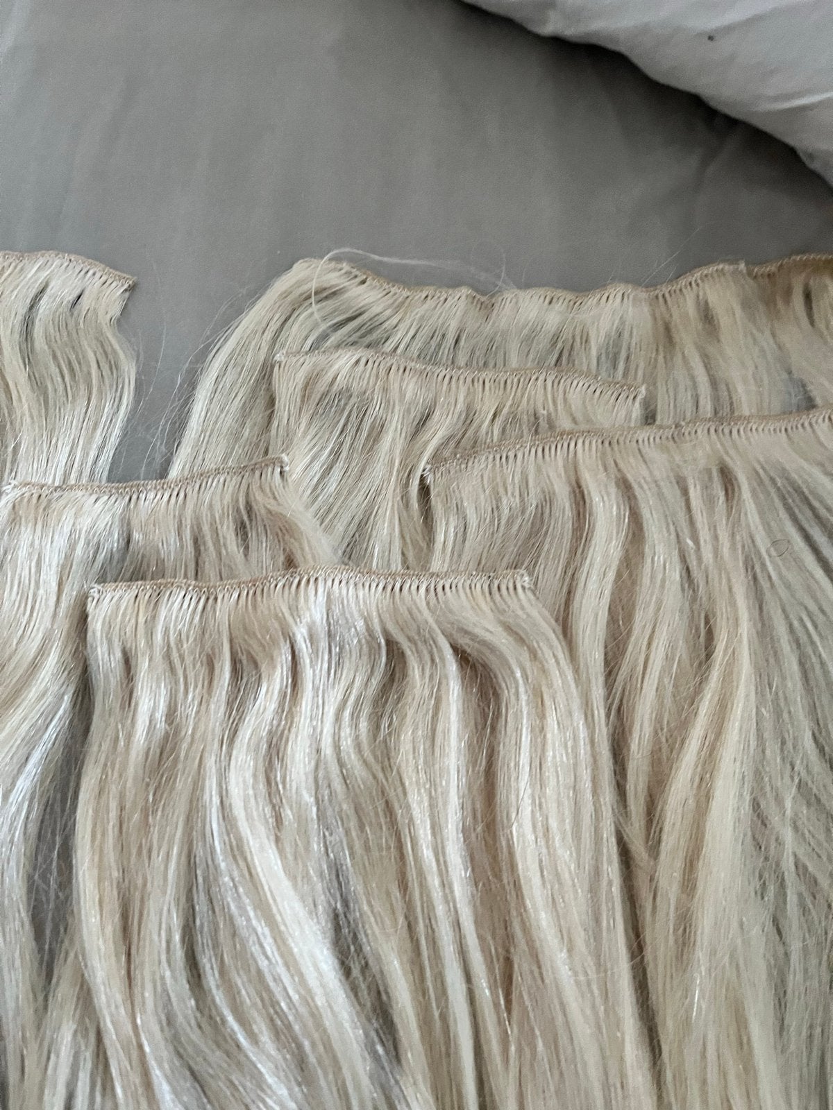 Pure Clip-in Remy Hair Extensions - 100% Human Hair, Ophalen of Verzenden, Zo goed als nieuw, Pruik of Haarverlenging