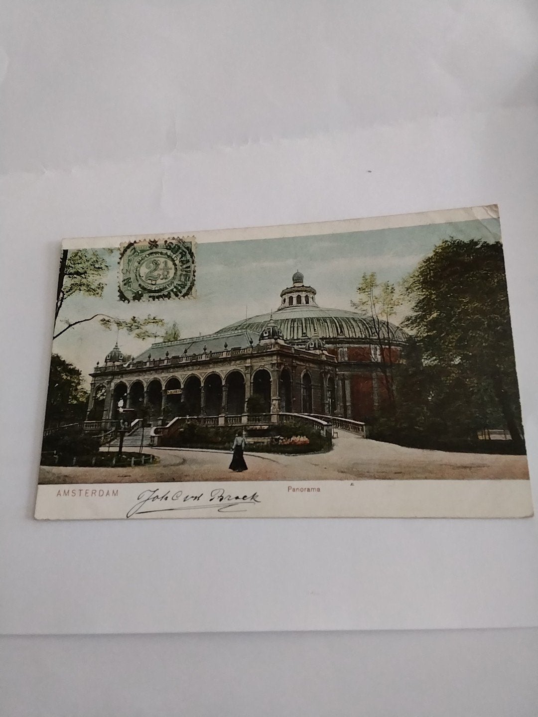 Oude Ansichtkaart Amsterdam Panorama (Gelopen), Ophalen of Verzenden, Voor 1920, Gelopen, Noord-Holland