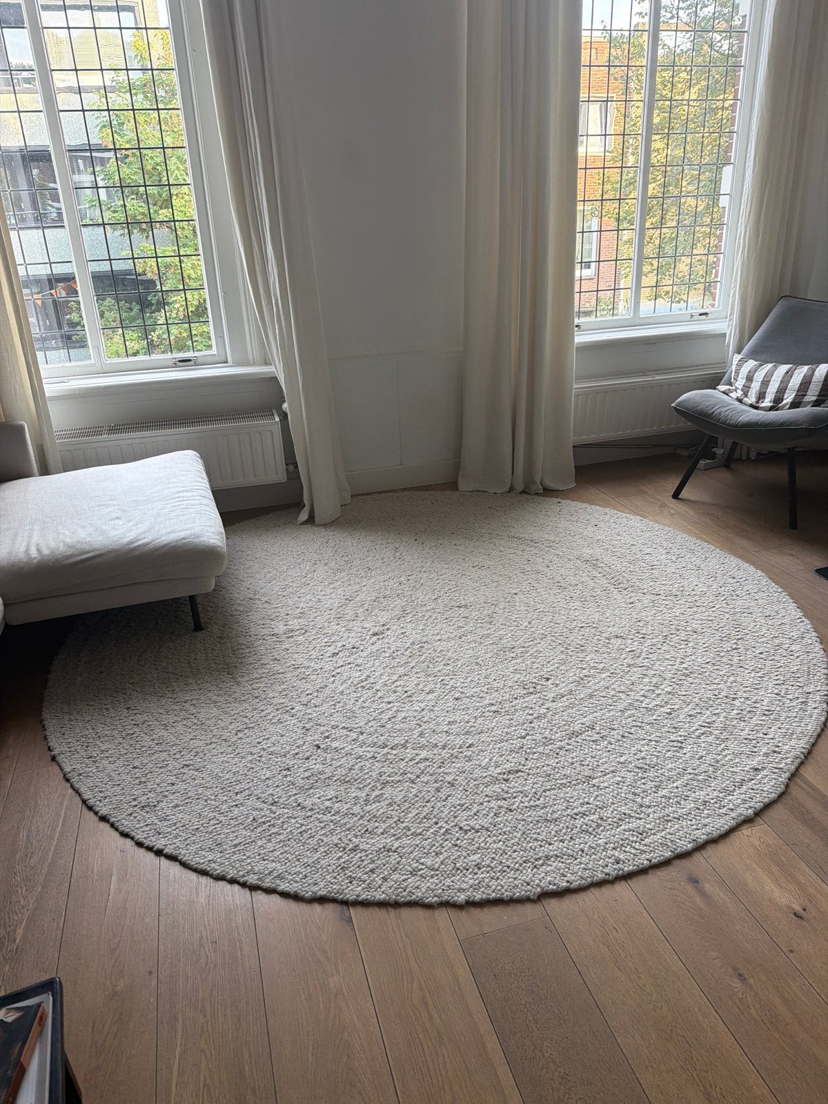 Perletta wollen rond vloerkleed - 250 cm doorsnede, Rond, Ophalen of Verzenden, Zo goed als nieuw, 200 cm of meer