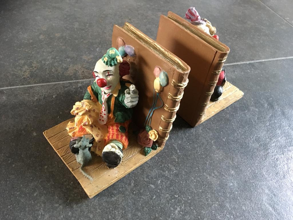 Boekensteunen met clowns, Ophalen of Verzenden, Gebruikt