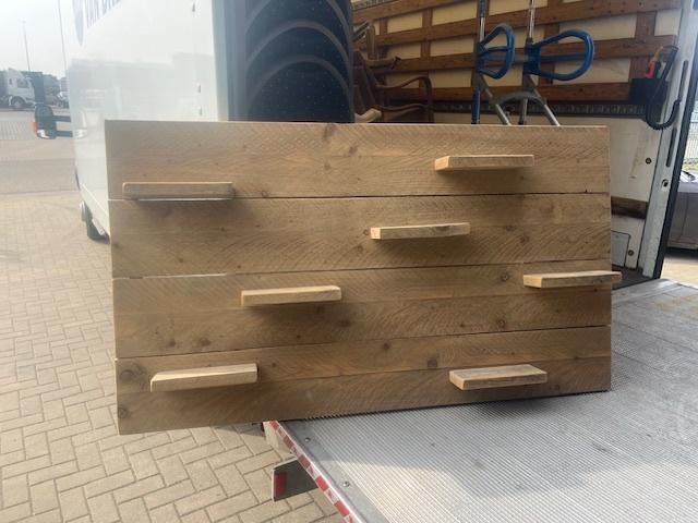 steigerhouten wanddecoratie te koop, Huis en Inrichting, Ophalen, Gebruikt