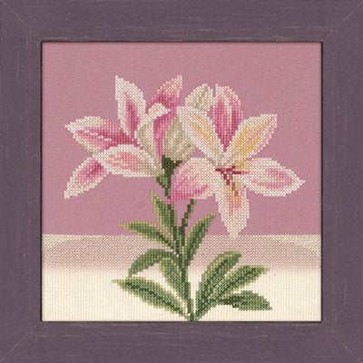 Borduurpakket Lanarte Pink White lily 35095, ., Nieuw, Ophalen of Verzenden, .