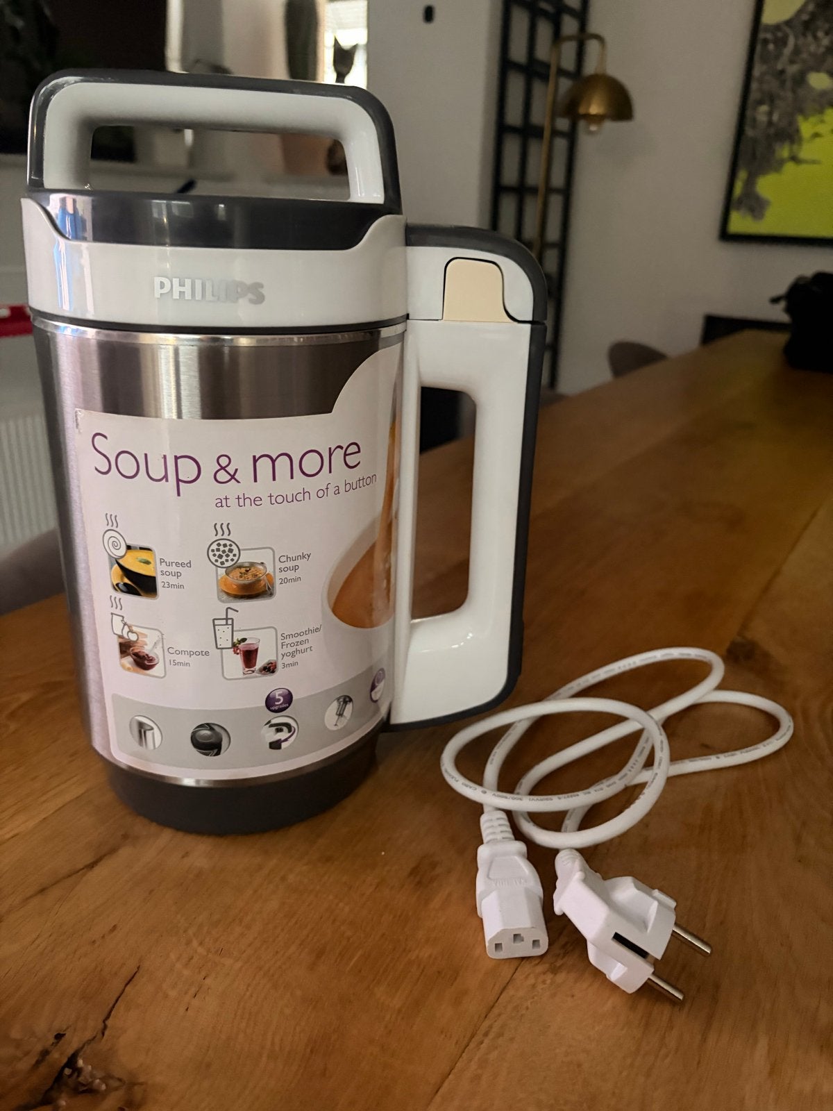 Philips Soup & More soepmaker, Witgoed en Apparatuur, 1 tot 2 liter, Ophalen of Verzenden, Zo goed als nieuw, 3 snelheden of meer
