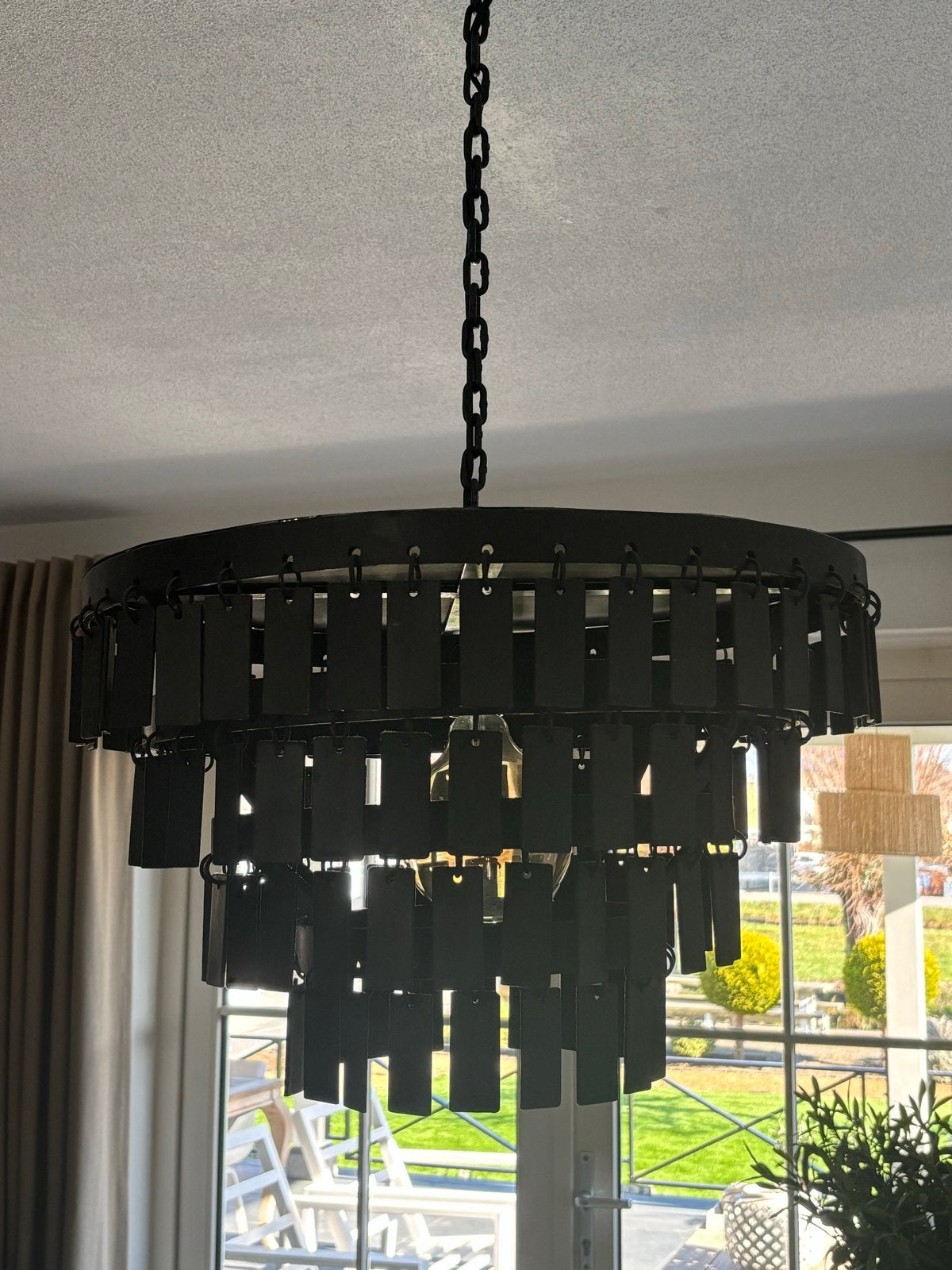 Robuste hanglamp (kroonluchter), Landelijk modern, Zo goed als nieuw, Metaal, E27 (groot)