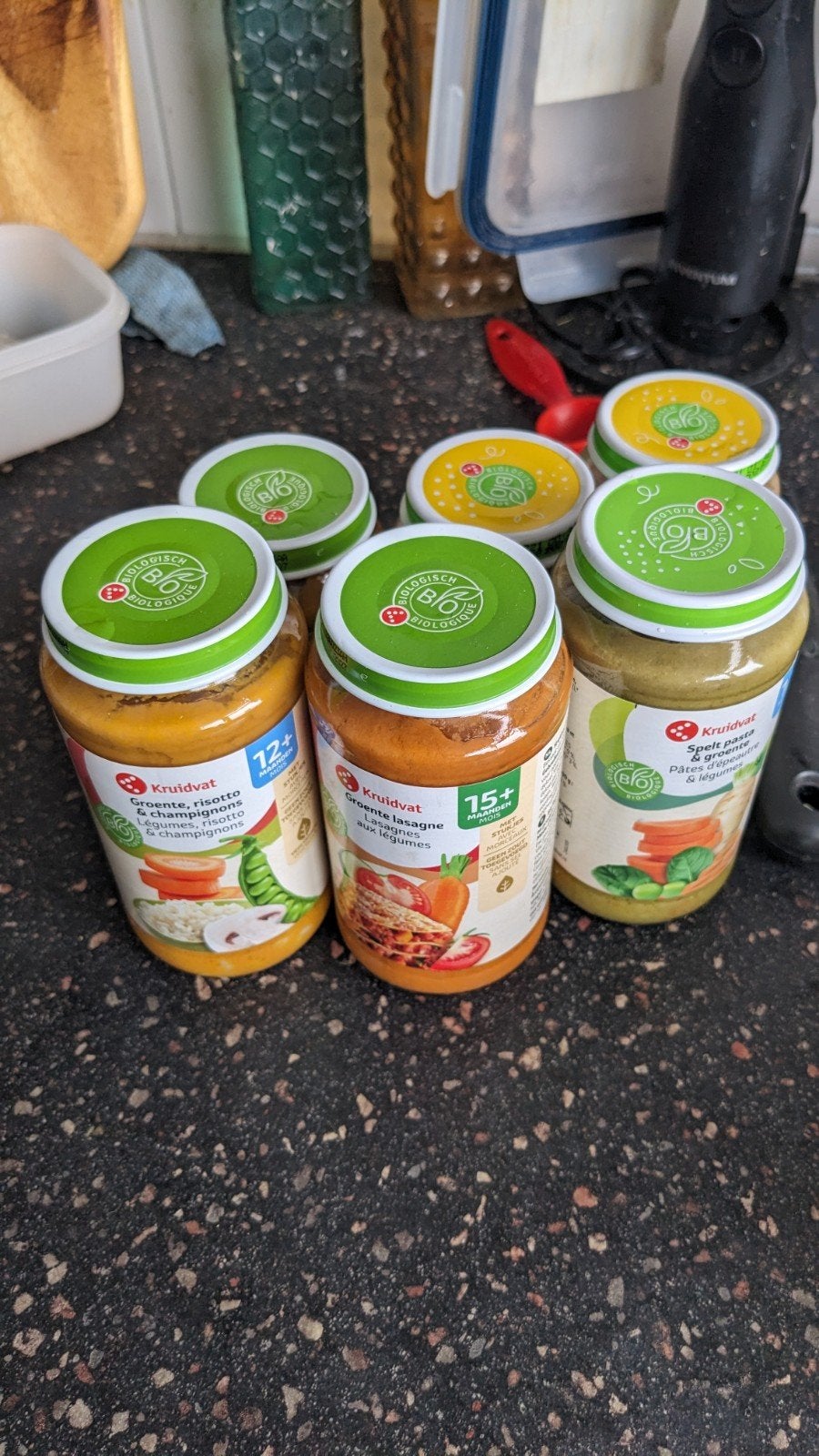 6 potjes Kruidvat babyvoeding, diverse smaken, Ophalen, Nieuw, Overige typen