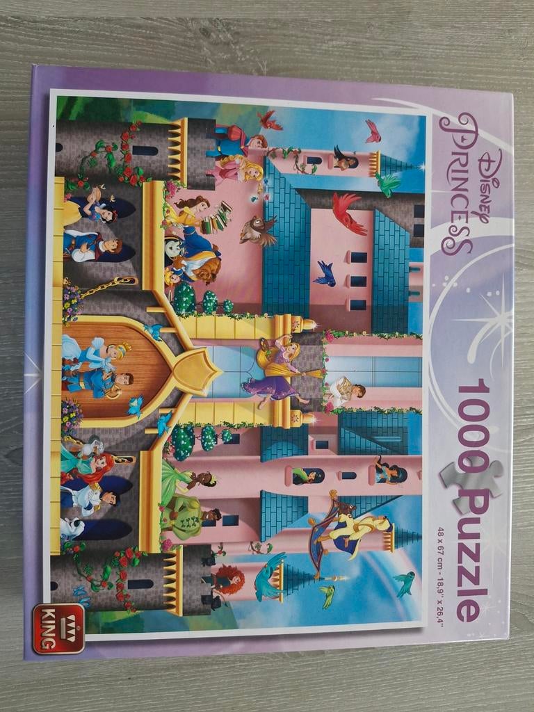 Disney Princess Puzzel 1000 stukjes - Kasteel met prinsessen, Ophalen of Verzenden, 500 t/m 1500 stukjes, Zo goed als nieuw, Legpuzzel