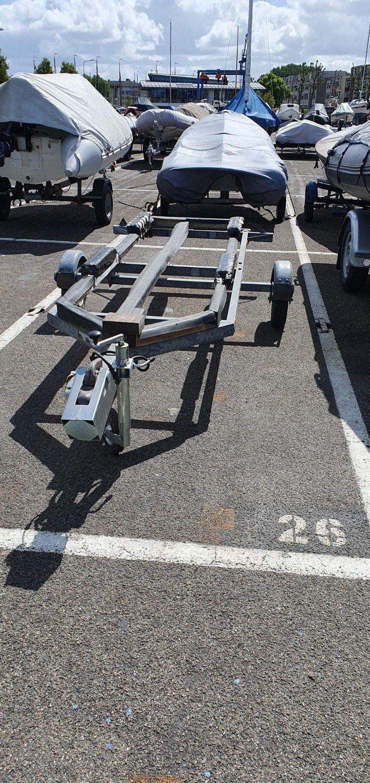 Boottrailer ca 3.60 x 1.60 meter in prijs verlaagd!!, Watersport en Boten, Ophalen, Minder dan 1500 kg, Gebruikt, Sloepentrailer