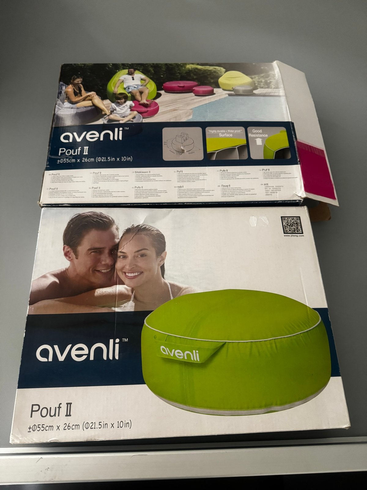 Avenli POUF II Opblaasbare Poef - Waterdicht & Duurzaam, Ophalen, Kunststof, Rond, Nieuw
