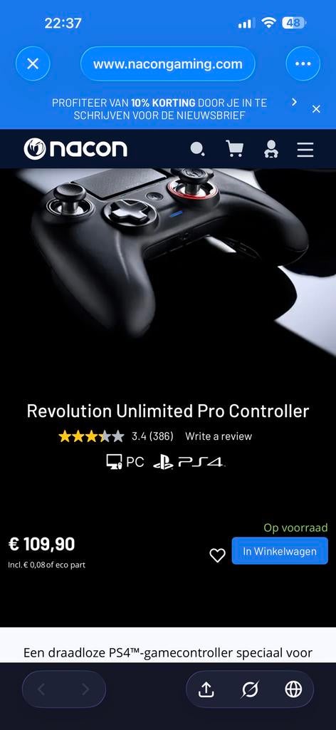 Nacon Revolution Unlimited Pro Controller PS4 new, Spelcomputers en Games, Spelcomputers | Sony PlayStation 4, Nieuw, Pro, Met 1 controller
