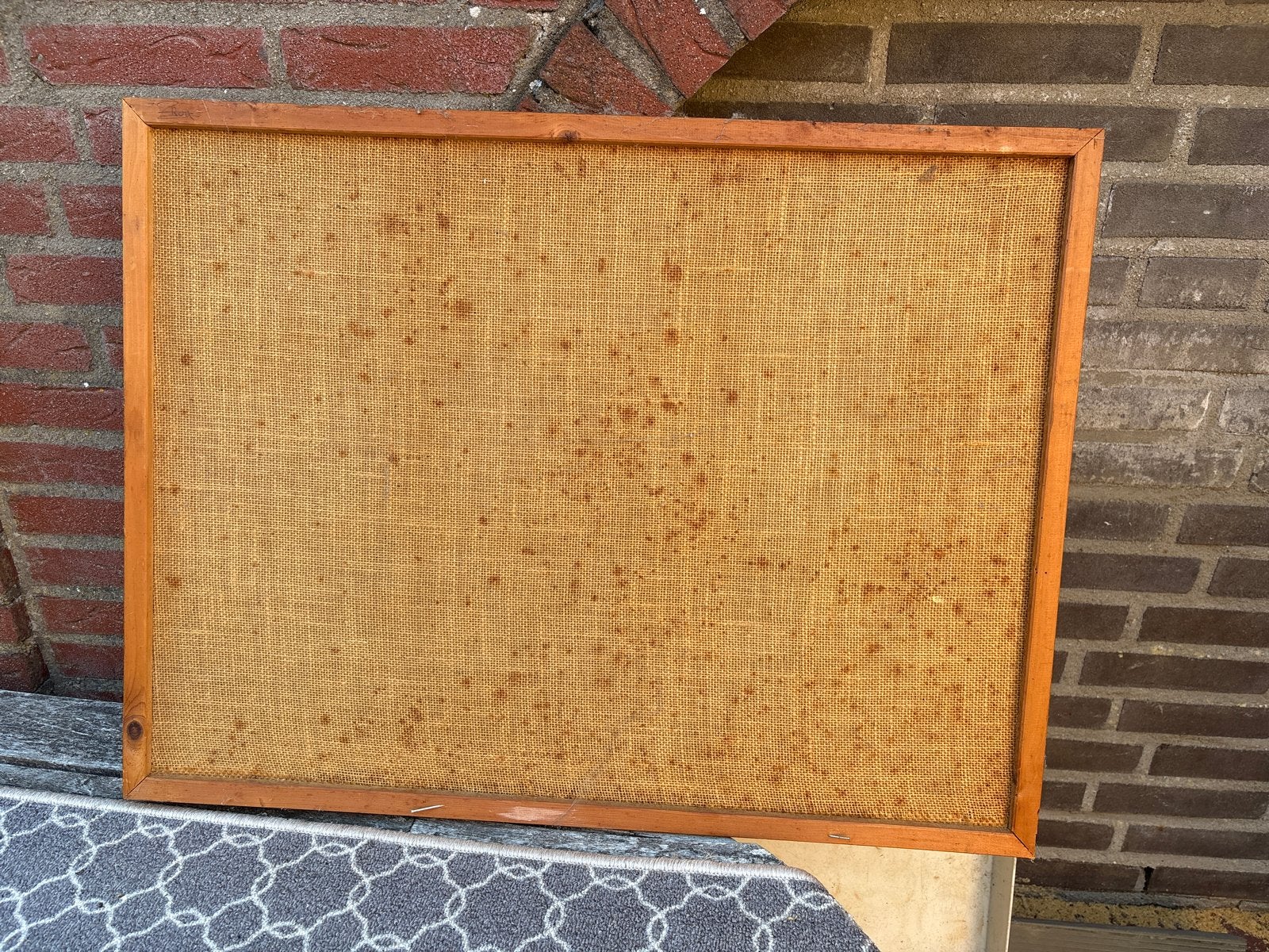 Vintage prikbord met houten lijst, Ophalen, Gebruikt, Hout, Vintage