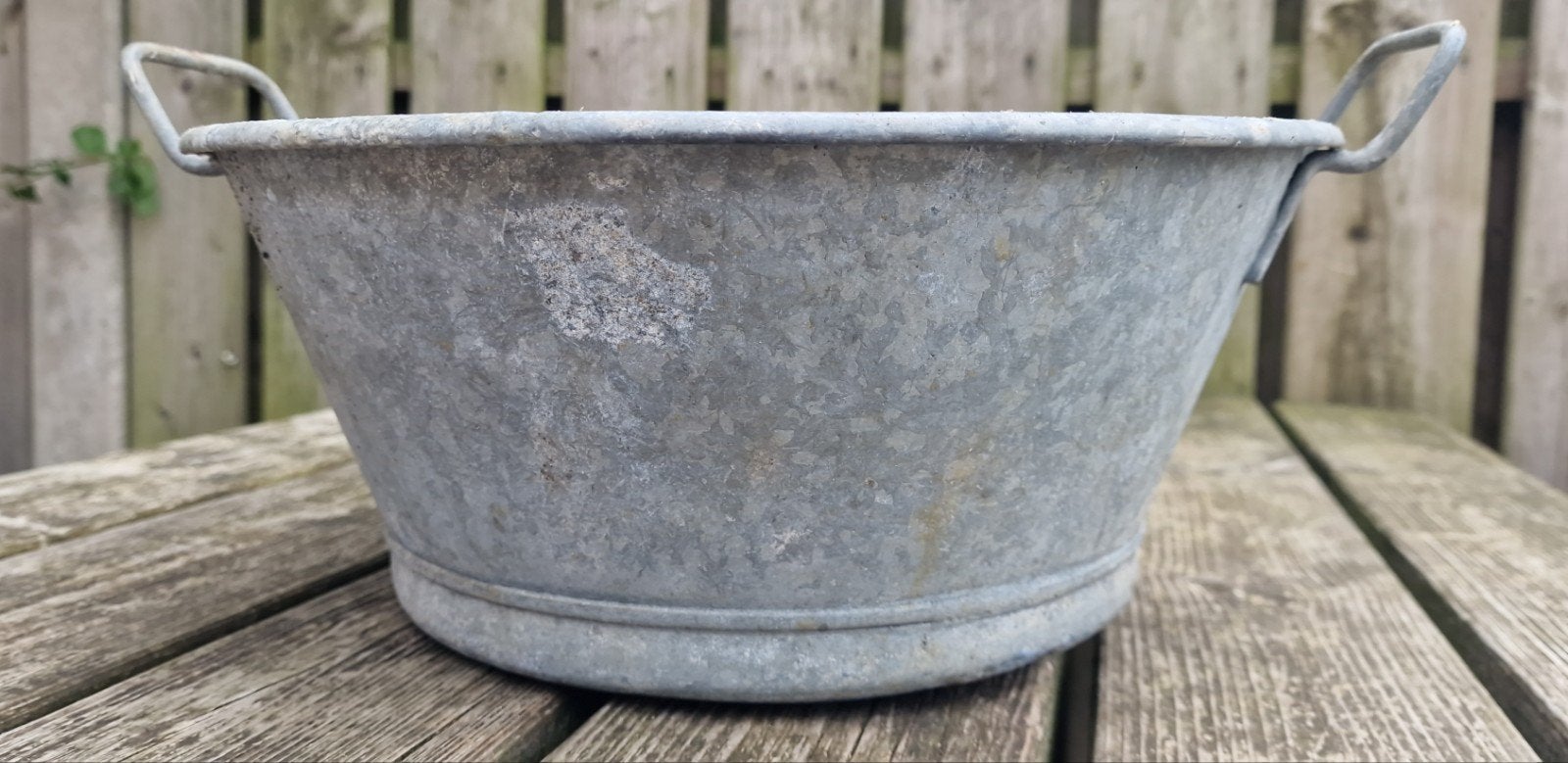 Vintage Zinken Ovale schaal met Handvatten - Decoratief, Ophalen of Verzenden