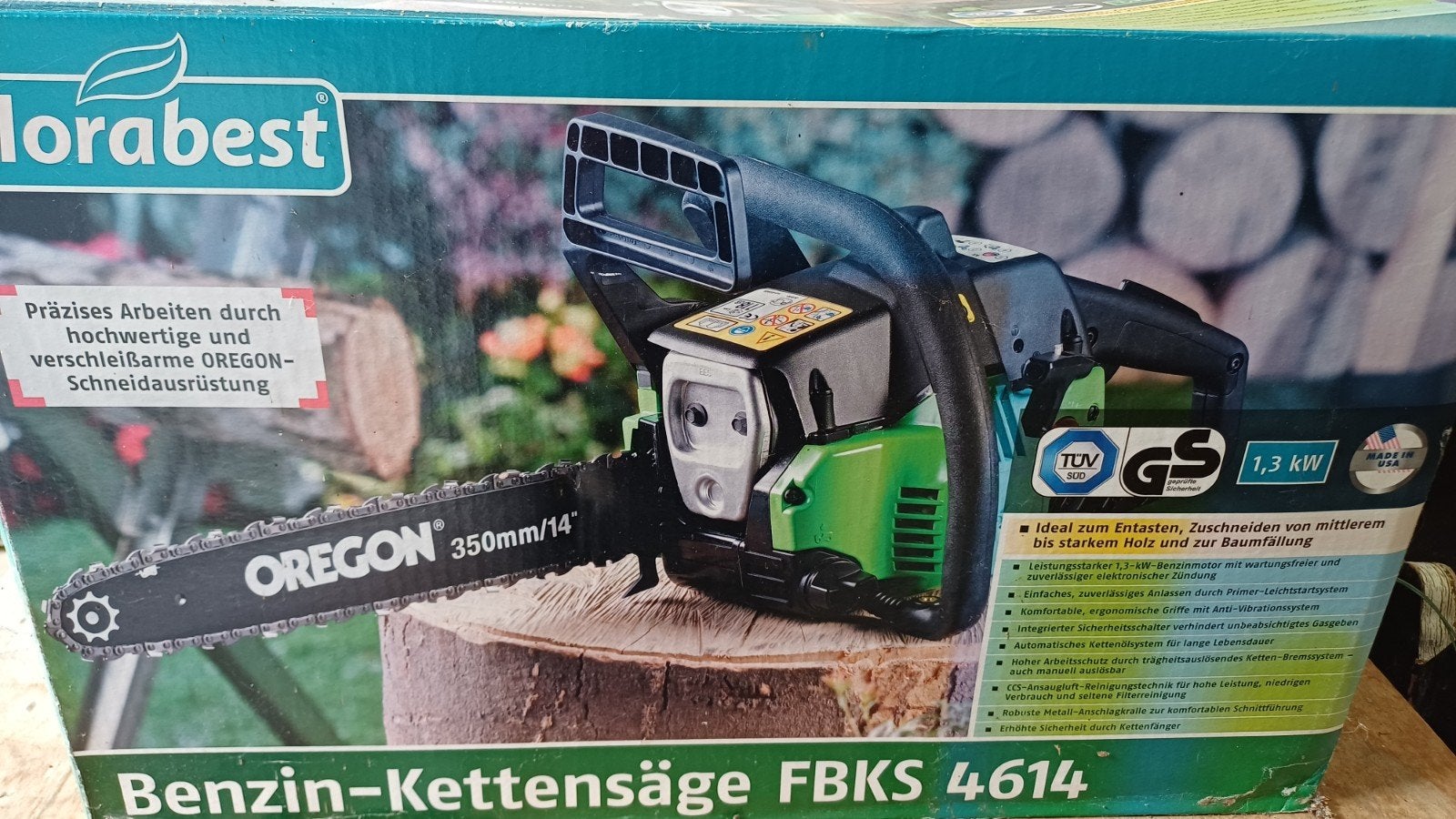 Florabest Benzine Kettingzaag FBKS 4614 - Nieuw, Doe-het-zelf en Verbouw, Florabest, 70 mm of meer, Kettingzaag, Nieuw